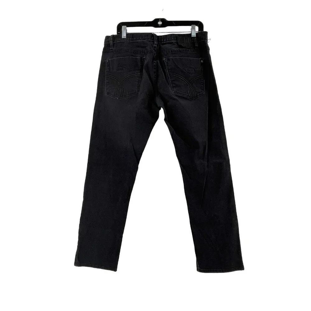 Calvin Klein Skinny Narrow Leg Women's Black Denim Button Fly Jeans Size 32Wx29